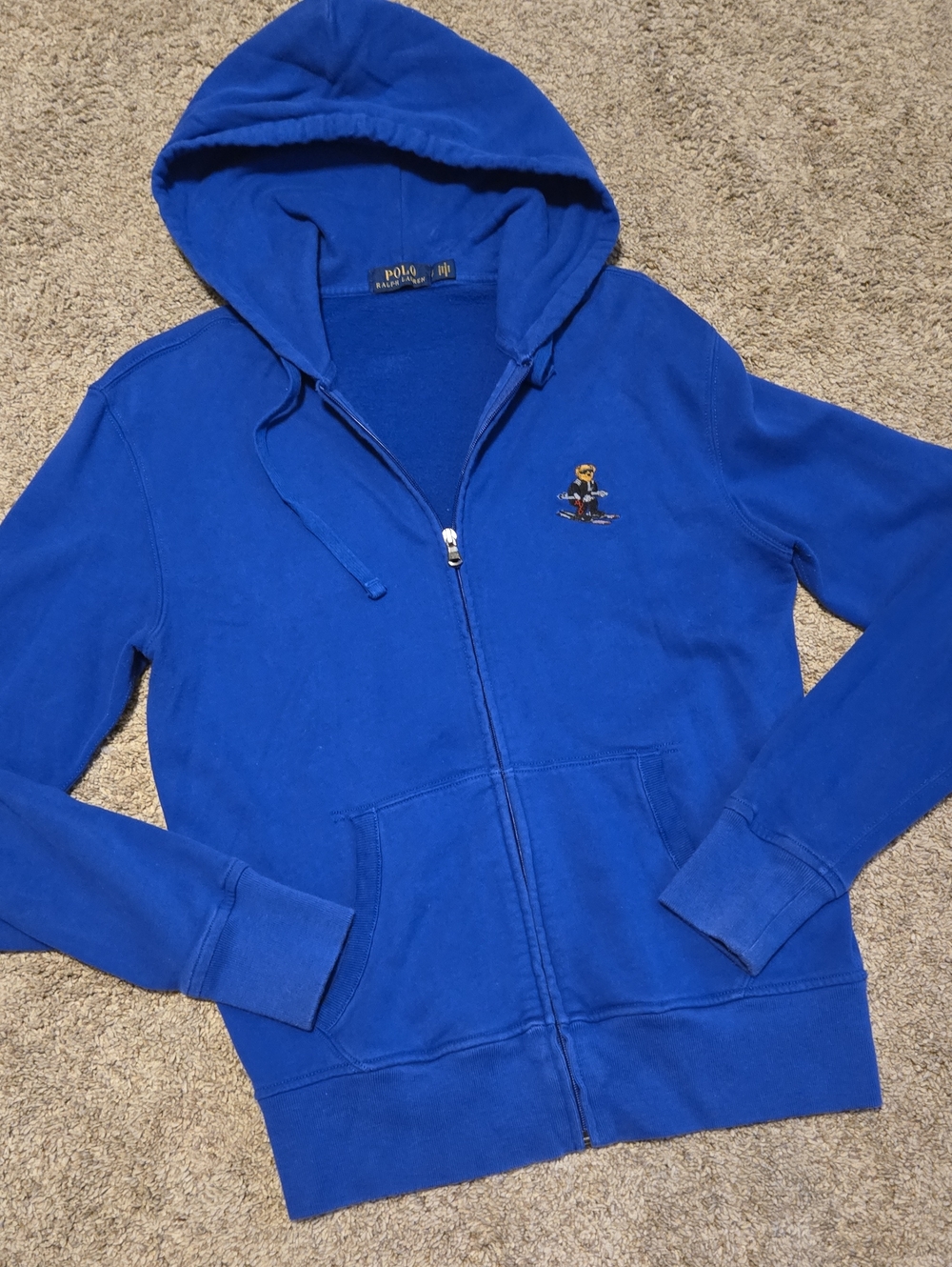 Polo Zip Up With Ski Bear